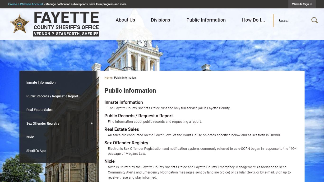 Public Information | Fayette Sheriff's Office, OH - faycoso.com