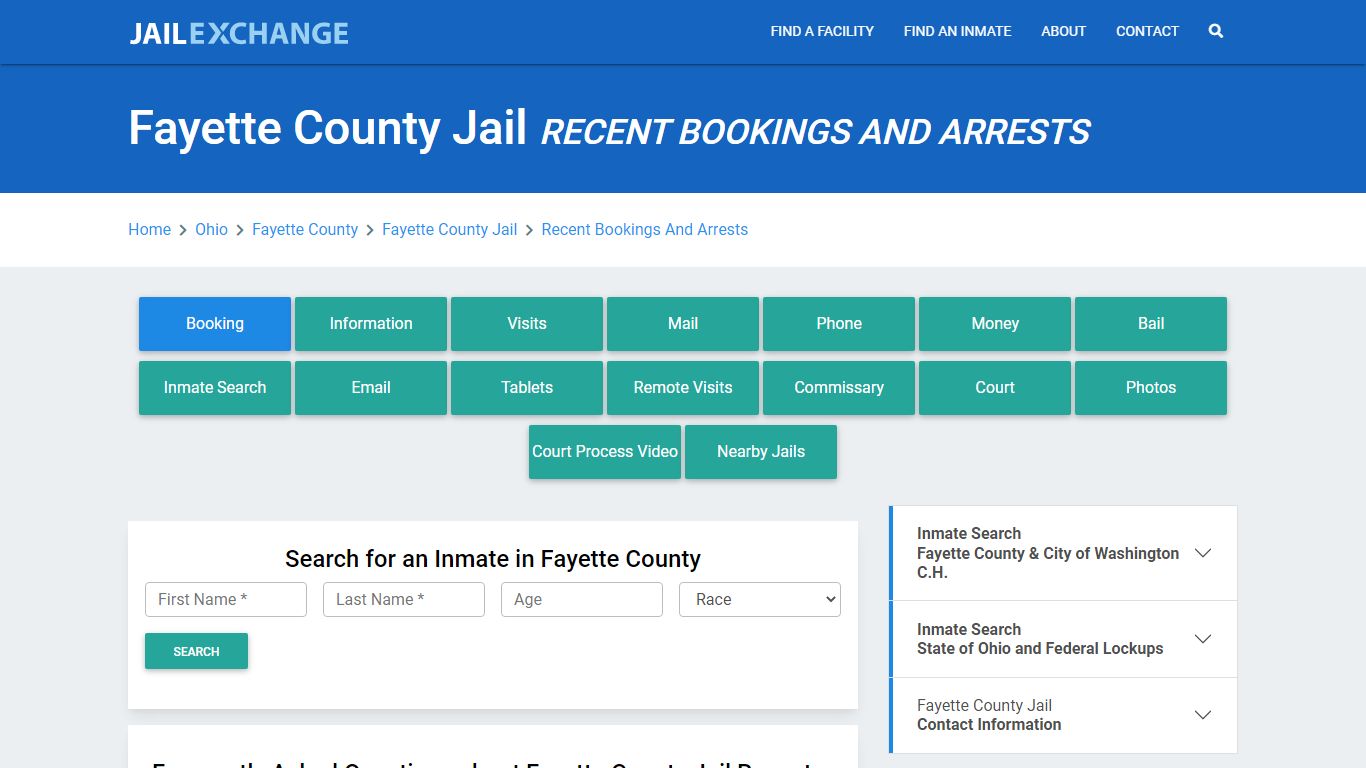 Fayette County Jail OH Recent Arrests and Bookings - Jail Exchange